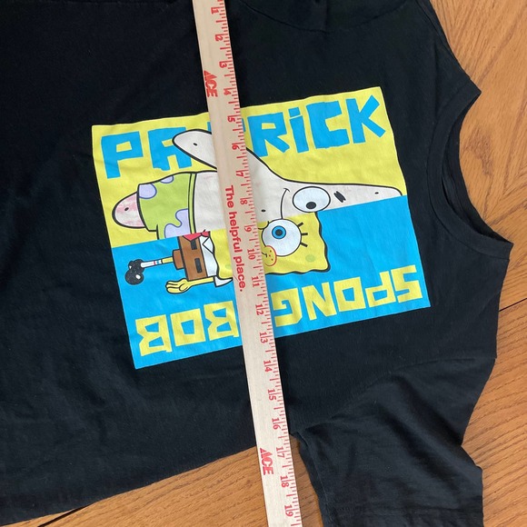 Nickelodeon Black T-shirt Spong Bob Sz XL (14-16) pré-owned - Picture 4 of 6